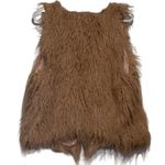 American Eagle Outfitters Faux Fur Tan Lined Vest Size XL Hook Closure Photo 1
