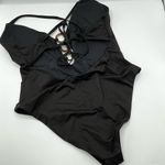 AQUA Lounge Black One Piece Swimsuit Sz L Photo 4
