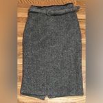 Ralph Lauren‎ Vintage Blue Label Houndstooth Wool Long Pencil Skirt w/ Belt Sz 2 Gray Photo 1