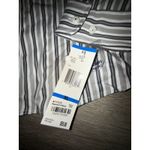 Jones New York  Shirt Womens Extra Large Gray Black Striped Button Up Signature Photo 1