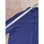 Eileen Fisher  Classic Collar Long Boxy Button-Up Shirt Blue Size XL Photo 5