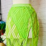 Boutique Lime Green Sheer Lace Skirt Photo 2