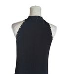 Chico's Travelers By Grommet Maxi Dress Turtle Neck Gold Studs Side Slit US M Photo 11