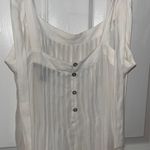 Forever 21 NWOT  Shoulder Tie White Tank Top Blouse Photo 4
