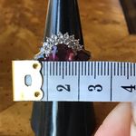 Watermelon Quartz Sterling Silver Cocktail Ring Size 6 Pink Photo 6