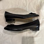 Etienne Aigner  Black Leather Pom Pom Flats Photo 3