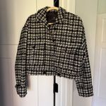ANINE BING  Adrianna jacket Black Plaid cropped pockets coat Photo 2