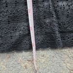 Vintage Nan Flower Nylon & Lace Slip Skirt Black Large Photo 5