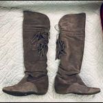 Grey suede over the knee tassel boots. Gray Size 7 Photo 0