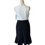 Karl Lagerfeld Karl Lagerfield  Scuba Crepe Colorblock Sheath Dress with Bows and Flounce Hem Photo 3