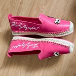 Karl Lagerfeld  Espadrille Shoes Flats Pink Embellished Cat Skull KL Logo 9.5 US Photo 5
