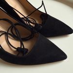 J.Crew  made in Italy beautiful black suede ankle tie heels Photo 2