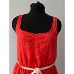 ZARA  square neck orange sleeveless fit flare cute white stars summer dress S Photo 2