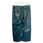 Maeve Anthropologie Colette Faux Leather Blue Cropped Wide-Leg Pants Size 30 Photo 6