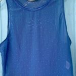 Ladies Zyia Active Periwinkle Blue Sheer Polka Dot Sleeveless Workout Crop Top Photo 0