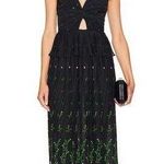 SABINA MUSAYEV Black Red Floral Front Twist Cutout Selina Dress size Medium Photo 0