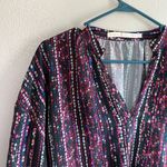 Marie Oliver [] Purple Hendrix Confetti Print Blouse- Size Large Photo 3