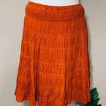 Max Studio Burnt Orange Tiered A Line Skirt Photo 0