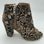 Candie's Peep Toe Block Heel Booties Tapestry Vintage Print Women’s 8 Photo 6