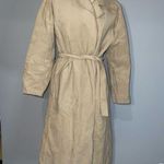 Vintage Gino Rossi for Wilson ultra suede long trench coat tan jacket tie waist Size M Photo 0