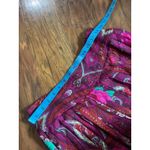 Vintage KENZO Paris Pleated Midi Skirt Paisley Roses Size 38 (fits XS) OLD MONEY Red Photo 10