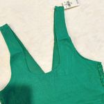 Aerie NWT  Holiday Green Floral Lace Ribbed Bralette Crop Top - Size: Medium Photo 4