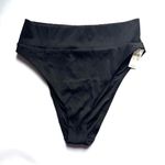 Aerie NEW Black High Cut Cheeky Ribbed Bikini Bottom Photo 4