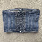 Rue 21 Y2K Denim Jean Corset Strapless Top Tue Bustier Stretch Women's Large Photo 1
