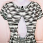 Derek Heart Stripe Cutout Back Maxi T-Shirt Dress Mint Green Gray M Photo 8