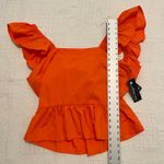 Who's That Girl XL ruffle open tie back peplum square neck top TS 1928 Orange Photo 2