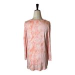 H by Halston  Shirt Women Small Pink Snakeskin V Neck Long‎ Sleeve Tee Athleisure Photo 1