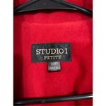 Studio 1 90's Vintage Suede Jacket Cardigan Red Floral Embroidered 10P Photo 3