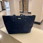 Trina Turk Tote Spacious Navy Bluewith Gold Accents--preowned some wear on handle Photo 5