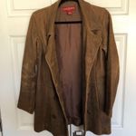 Vintage Style Brown 100% Leather Sundance Distressed Pea Coat Size PS Photo 10