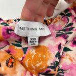 Something Navy Puff Sleeve Floral Crop Top Womens Size XXS Linen Blend NEW Photo 3