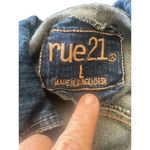 Rue 21  Distressed Medium Wash Denim Jacket Size Large (Junior) Photo 6