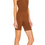 We Wore What  Ribbed Romper Brown Stretch Sleeveless Athleisure Pilates XS NWT Photo 2