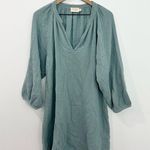 Nation Ltd Nala Peasant Dress Dusty Blue Long Sleeve Cotton Dress Size Small Photo 0