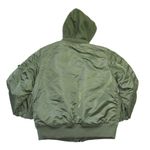 Alpha Industries NWT Women's MA-1 Natus in Moss Satin Hooded Bomber Jacket XL Photo 4