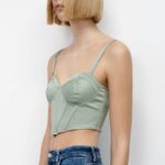 ZARA Satin Effect Corset Crop Top Photo 1
