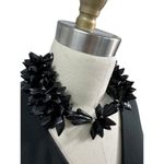 VTG 80s Avant Garde Necklace Black Spiky Plastic/Glass Choker Collar Rhinestone Photo 2