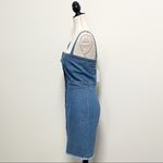 Skylar + Madison Skylar Madison Medium Wash Denim Cut Off Button Pinafore Dress Overall NWT Small Photo 3