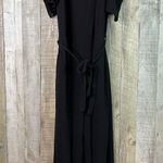 Monteau Size 3X Black Short Sleeve Cold Shoulder Wide Leg Jumpsuit 18” Leg Slit Photo 1