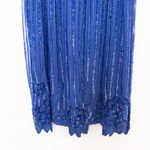 VTG Womens Beaded Skirt Size M Blue Midi Sequin Fairy Grunge Party Art Deco Chic Size M Photo 2