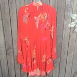 Free People  Long Sleeve Red Floral Dress Photo 2