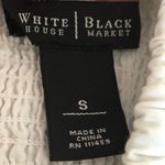 White House | Black Market WHBM Embroidered Tiered Skirt White Gold M Cotton Silk S Photo 5