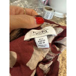 Women's Myra Bag Long Sleeve Dress L Burgundy Beige Butterfly Print Size L Photo 6