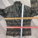 ELCC Vintage Embroidered Taffeta Blazer Jacket Gray Large Button Front Photo 13