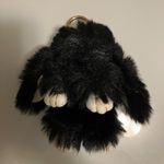 Soft Fluffy Rabbit Keychain Cute Plush Key Rings Faux Fur Keyring Pompom Black Photo 3