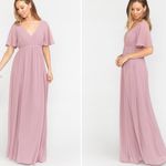 Show Me Your Mumu NWT  SMYM Emily Empire Maxi Dress Antique Rose Chiffon XL Photo 2